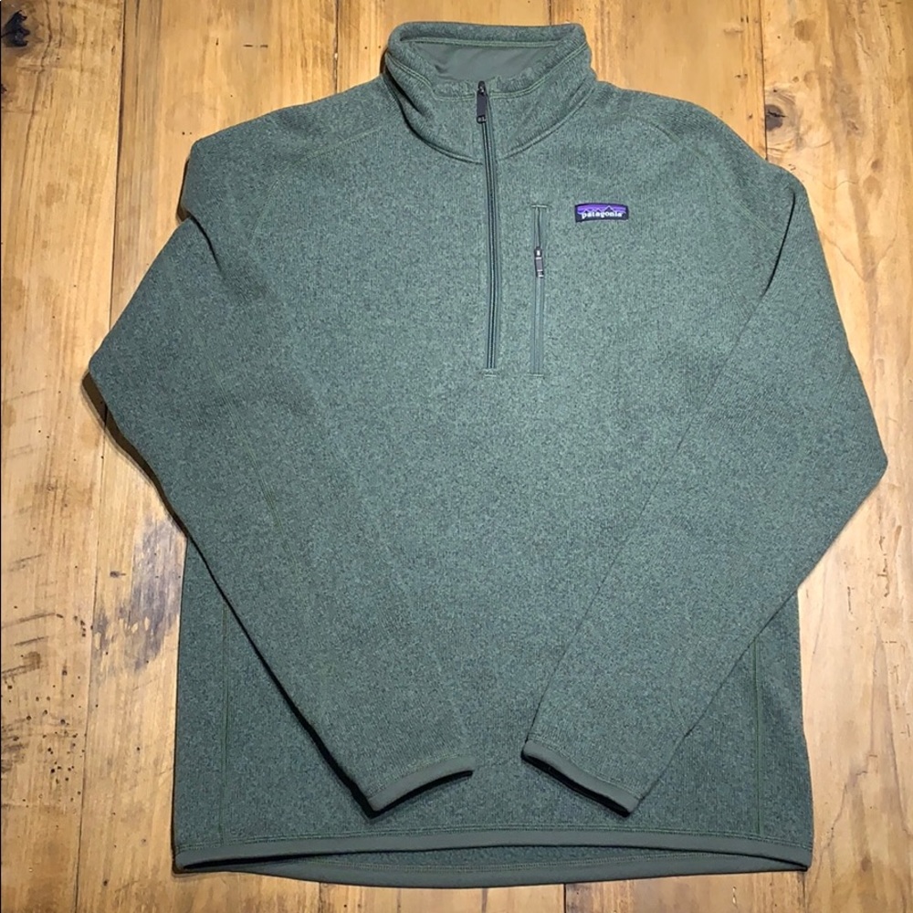 Olive Patagonia half zip pullover jacket